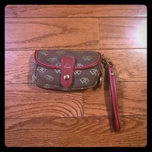 Dooney & Bourke mini signature flap wristlet